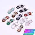 Wholesale Natural Healing High Quality Eco-Friendly Hand Clear Carved Crystal Cat Pendant Necklace Charms with Customized Logo