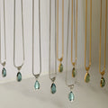 French Vintage High-Class Necklace Delicate Water Drop Shape with Zircon Link Chain for Anniversary and Party Wear