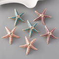 New Trendy Oil Dripping Starfish Earrings Jewelry Women Enamel Starfish Stud Earrings for Beach
