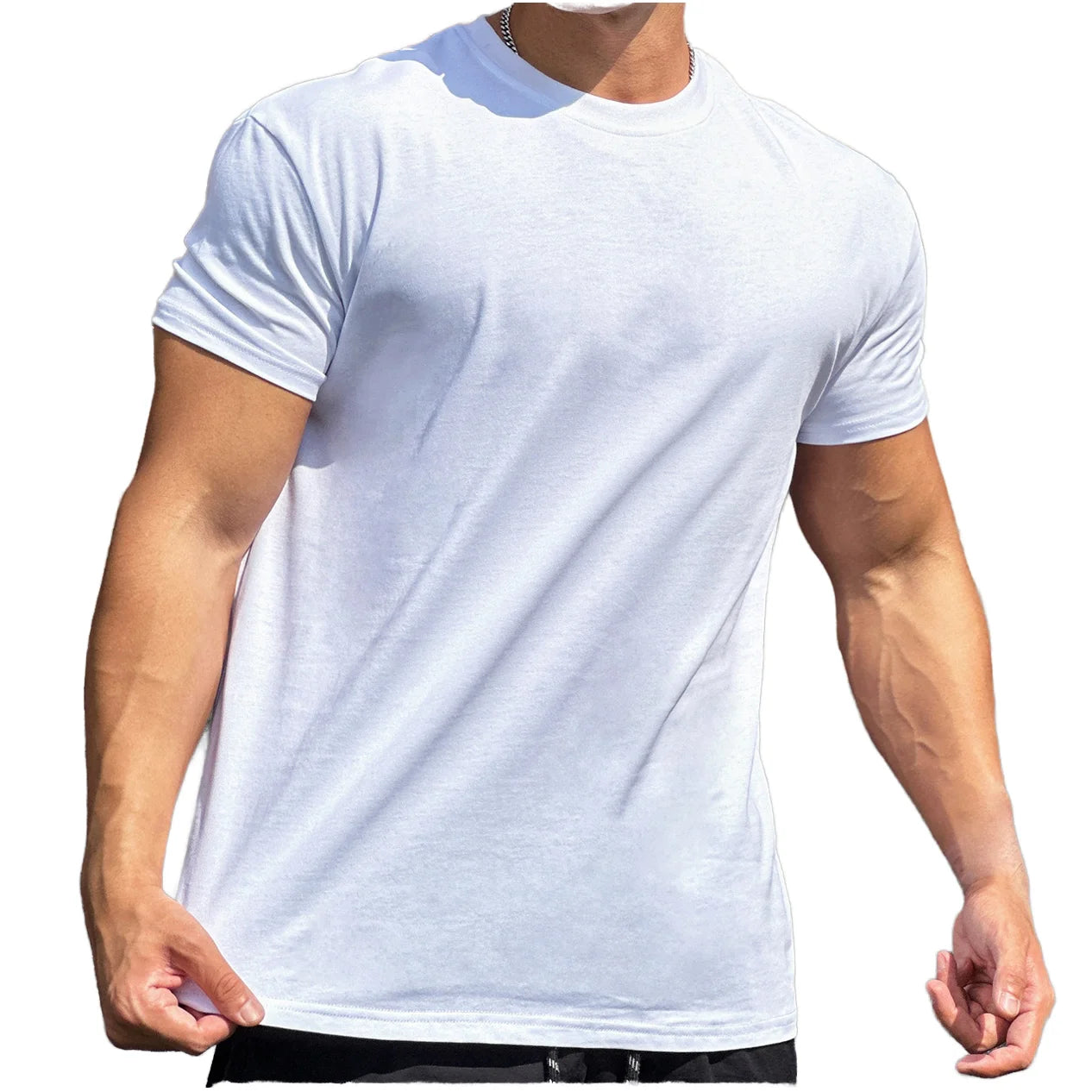 Goldtex Men's Cropped T-Shirt 100% Cotton Custom Boxy Design Unisex Style Silk Screen Printing Knitted Fabric Printed Pattern