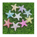100Pcs/lot Glitter Starfish Flatback Resin Cabochon Flat Back Cabochons Embellishments Fit Phone Deco Parts DIY Scrapbooking 38m