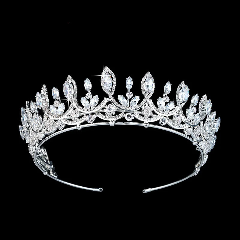 Echsio Gorgeous Sparkling Big Zincons Bride Hair Jewelry Accessories Crown Fashion Women Pageant Tiara Crowns Wholesale BC3397