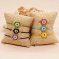 Go2BoHo Geometry Fashion Colorful Miyuki Seed Beaded Handmade Woven Evil Eyes Bracelets for Women Jewelry