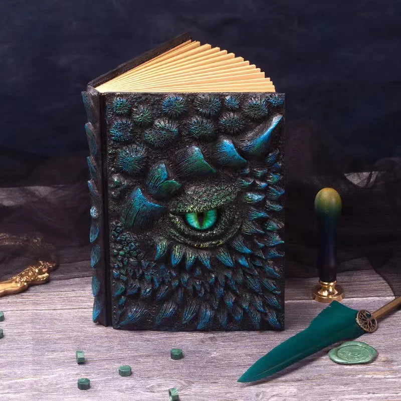 3D Eye Embossed Journal Notebook GTB02 New Resin Crafts Desktop Ornaments for Birthday Gift Deluxe Animated Dragon Book