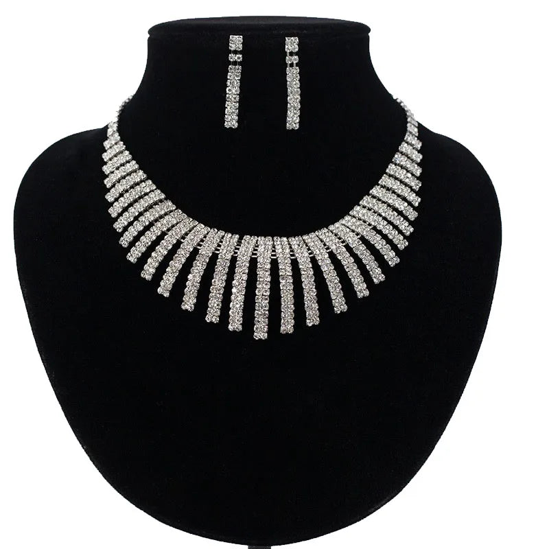 New Fashion Women Wedding Party Jewelry Set Necklace Earring Bridal Sets
