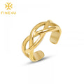 Wholesale Jewelry Anillos De Acero Inoxidable Para Mujer Open 18k Gold Plated Rings Stainless Steel
