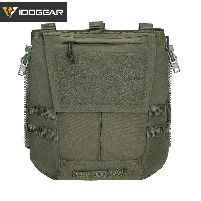 IDOGEAR 100%NYLON Zip-On Panel Detachable Loop Panel Dual Tactical Pouch for AVS JPC2.0 CPC VEST
