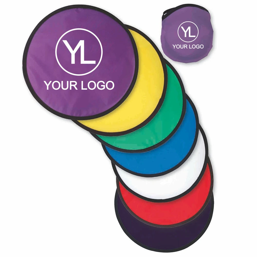 Custom Logo Outdoor Toy Folding Flyer Collapsible Round Nylon Flying Disc for Promotional Giveaways