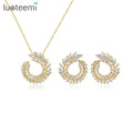 LUOTEEMI Cubic Zirconia Earrings Necklace Jewelry Sets Wholesale Jewelry Set Earrings Necklace Zirconia
