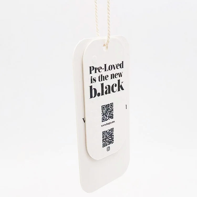 Rectangle Shape Paper Personalized Zip Tag Custom Swing Tags Customised Debossed Garment Tags