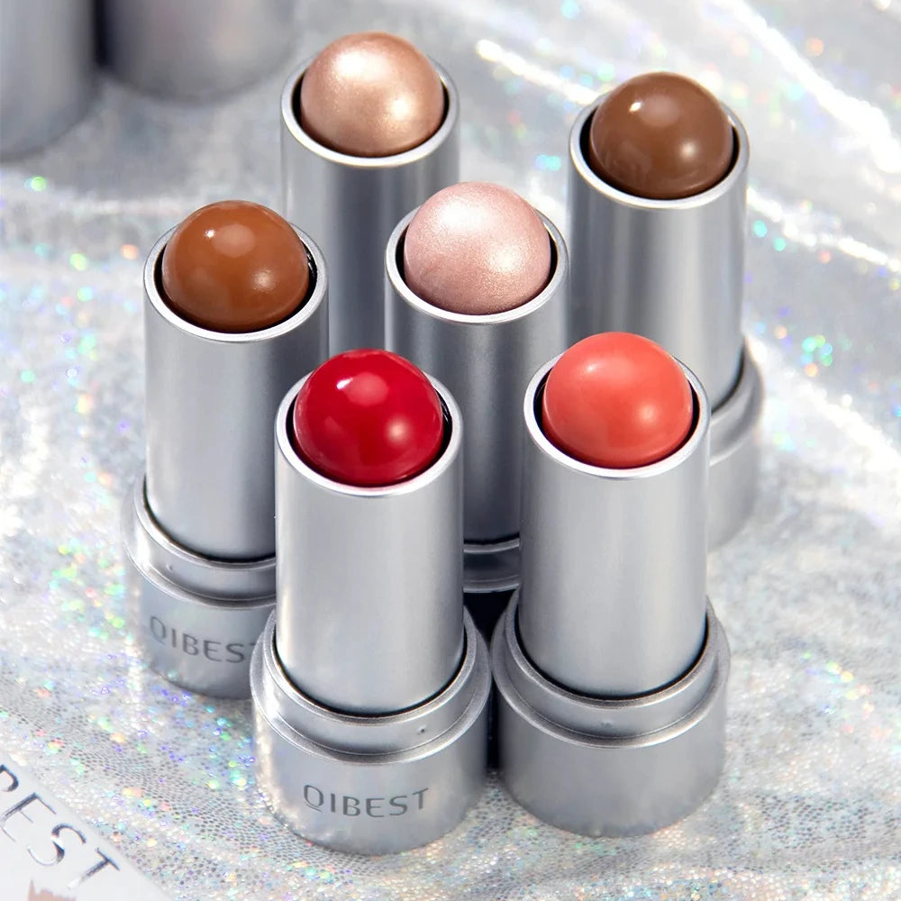 QIBEST New Arrival Facial Blusher Multi-use Makeup Cheek Cream Blusher Stick