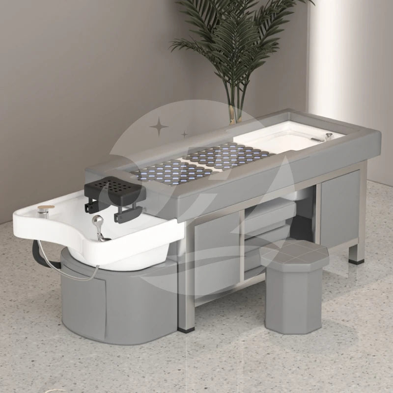 Luxury Washing Hair Salon Shampoo Bed Head Massage Water Therapy Hair Spa Bed Shampoo Table Electric