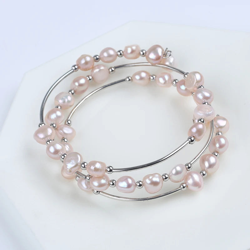 Zhuji Natural Baroque Shape Freshwater Pearl Bracelet Pearl White Pearl Bracelet