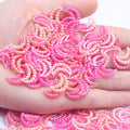 ABS Shaped 11x15mm Hollow Multicolored Imitation Pearl Moon Optional Loose Pearls for DIY Mobile Phone Decoration