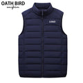 High Quality Custom Company logo Sleeveless Jackets Zipper Waistcoats Winter Warm Duck Down Vest Uniform for Men