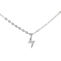 925 Sterling Silver Jewelry CZ Zircon Pendant Cable Chain Beach Lightning Bolt Necklace for Women