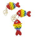 Cute Knitted Stuffed Fish Crochet Keychain Koi Fish Charm Handmade Amigurumi Key Chains Bag Pendant Brocarded Carp Fish Keychain