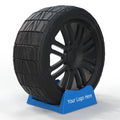Adjustable for Black PP Plastic Portable Tire Display Stand with 1-Tire Capacity for Exhibition Show Room Advertising