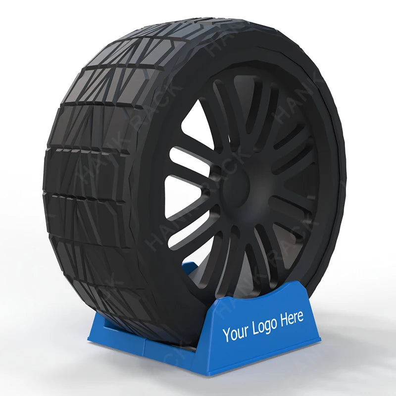 Adjustable for Black PP Plastic Portable Tire Display Stand with 1-Tire Capacity for Exhibition Show Room Advertising