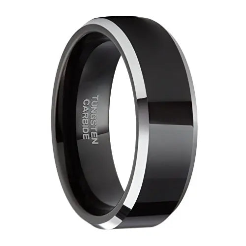 OAHLAN 6mm 8mm Tungsten Carbide Rings Personalized Engagement Ring Black Wedding Band Jewelry Polished  for Men