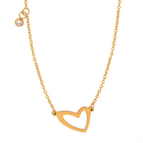 Hot Cross-Border Hollow Love Design Pendant Titanium Steel Necklace Waterproof Non Tarnish Jewelry Women Hypoallergenic
