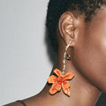 Trendy Metal Flower Stem-Shaped Earrings Cross-Border Exaggerated Fashion for Women Elegant Party