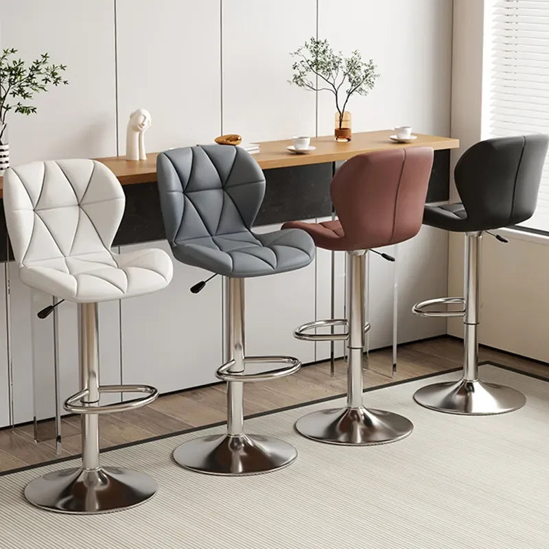 BST Factory Wholesale Metal Bar Stools and Restaurant Chair Sets Kitchen Pu Leather Swivel Bar Chair Bar Stools