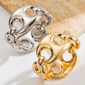 European American New Minimalist Spring Buckle Open Alloy Bracelet Personality Hollow Bracelet Versatile Daily Jewelry