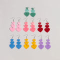 Wholesale Cheap 2024 Jewelry Color Heart Long Earrings Jewelry Sweet Girls Valentine's Day Gift Simple Acrylic Dangling Earrings