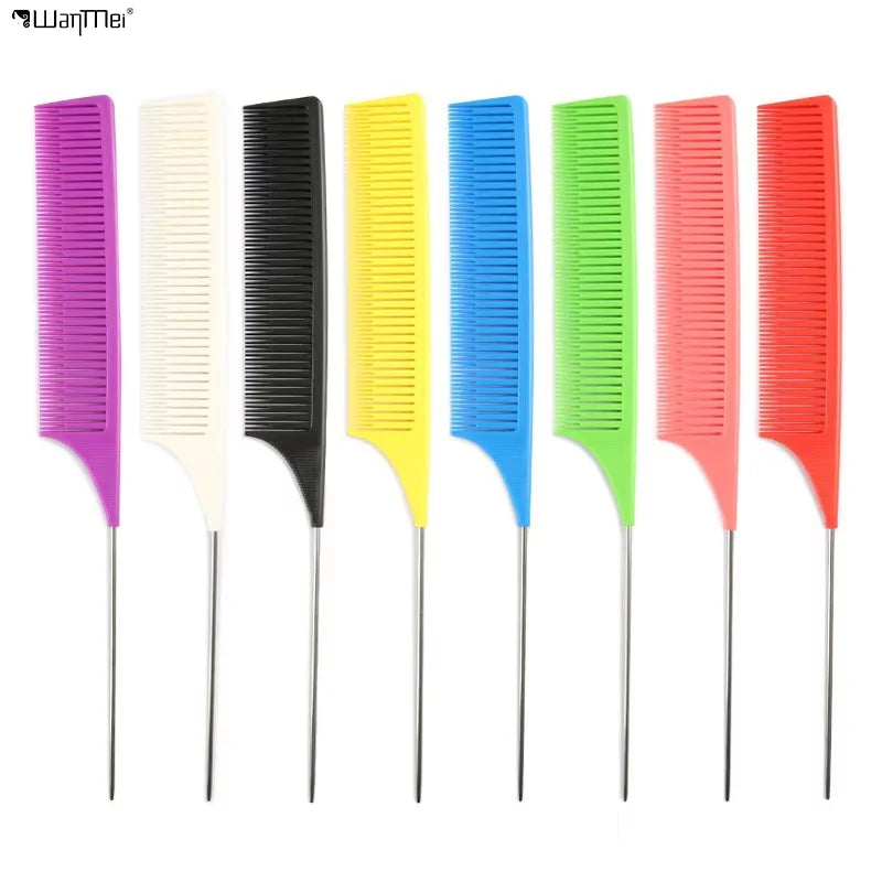 Wanmei Hair Dye and Highlights Comb Tip and Tail Comb Hair Dye Styling Plastic Comb and Highlights Board Hair Dressing Tool