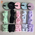 Soft Spa Headband Wristband Makeup Remover Pad Set for Face Wash Makeup Skincare Custom LOGO Packaging