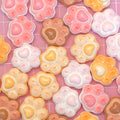 New Creative 100Pcs Dog Paw Shaped Cookies Resin Flatback Cabochons Perfect for Scrapbooking Phone Case Kitchen Room Decor