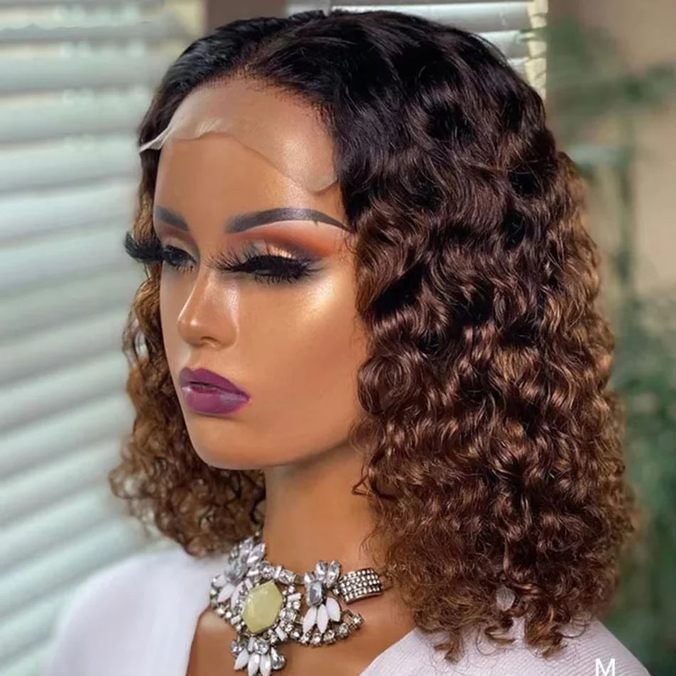 Wholesale Best Color Short Bob Wig Natural Glueless Full for Lace Frontal HD 100% Human Hair 13x4 Vendors' Curly Vendors"