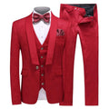 Costume Homme Purple Red Pattern Texture Shawl Lapel Groom Tuxedos Men Suits Wedding Prom Best Man Blazer 3 Pcs