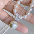 P1320 10-11mm DIY Natural  Freshwater Pearl Charm Pendant Necklace Accessory 925 Sterling Silver Jewelry for Women Without Chain