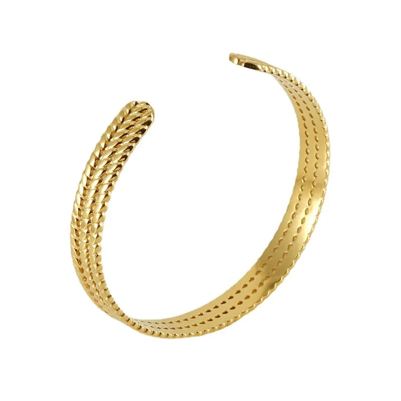 BM Hypoallergenic Waterproof Stainless Steel Gold Bangle Women