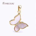 Trendy 18K Gold Plated Inlaid Zircon Butterfly Charms Pendants Natural Shell Jewellery Making Supplies for DIY Jewelry