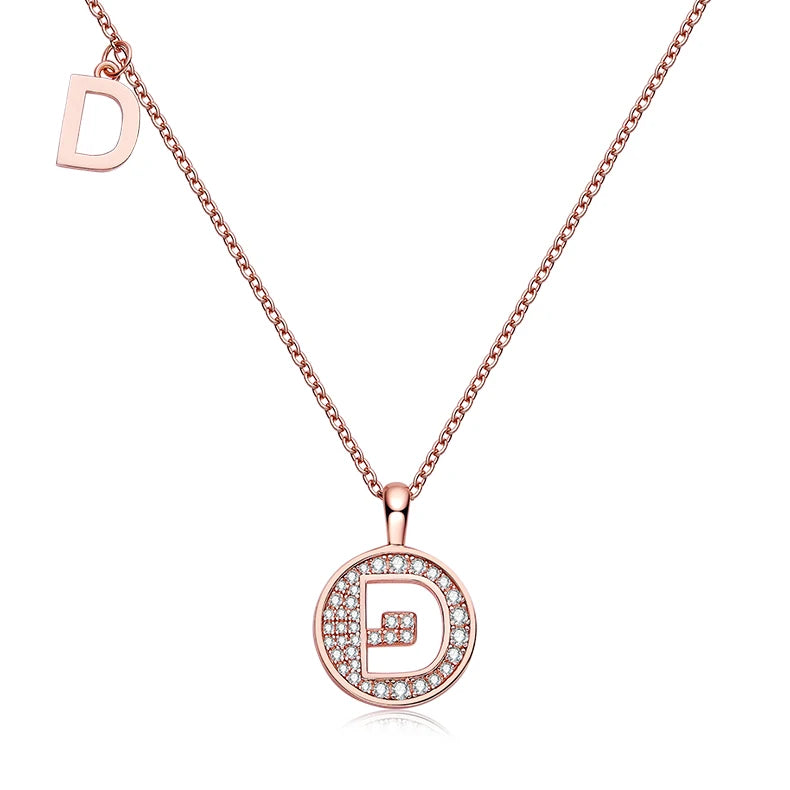 OZM Abiding Custom 925 Sterling Silver Jewelry the Letter D Designs Moissanite Diamond Women Letter Pendant Necklace