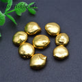 Flourishbeads Wholesale Jewelry Freeform Natural Freshwater Pearls Matte Gold Plated Loose Pearl Beads for Bracelet Necklace