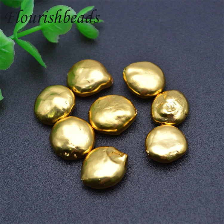 Flourishbeads Wholesale Jewelry Freeform Natural Freshwater Pearls Matte Gold Plated Loose Pearl Beads for Bracelet Necklace