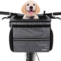 Soft-Sided Pet Carrier Backpack With Collapsible Dog Bike Carrier Quick Release Dog Bike Seat Mesh Windows for Puppies