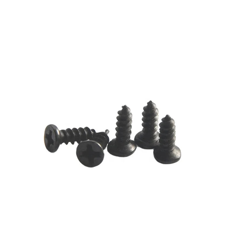 TS K291 Steel Metric Flat Head Wood Screws 2.5mm Diameter Black Self Tapping Standard Thread Frame Accessories Class 4.8 & 6.8