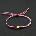 SC Hot Sale String Couple Heart Bracelet Colorful Gold Plated Adjustable Bracelet Simplicity Handmade Braided Heart Bracelet
