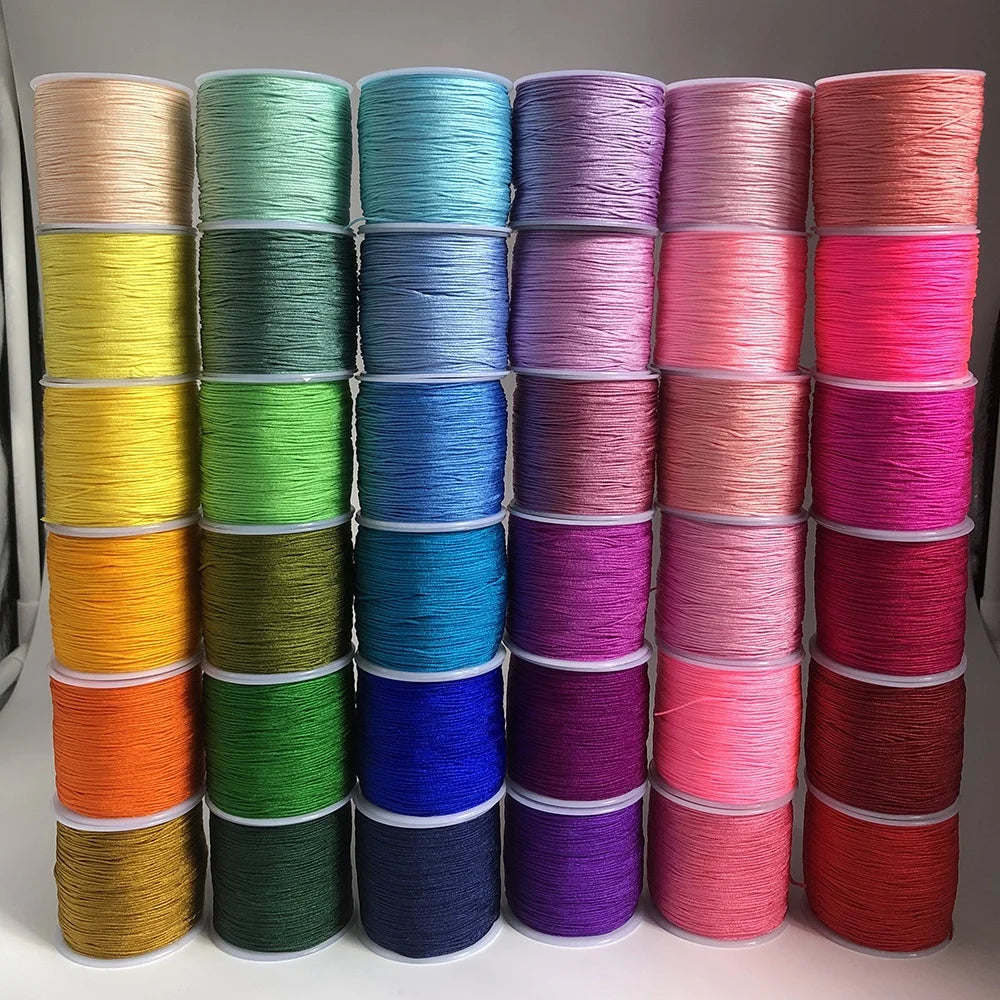 Factory 100M 0.8mm Nylon Thread Cord Chinese Knot Cord Bracelet Braided String Waxed Braided Nylon String shamballa Bracelets