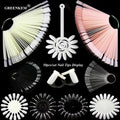 GREENKEM 50pcs/set Square Transparent Clear White Color Card Design Tools Square Nail Tips Fan Acrylic Nail Polish Display Racks
