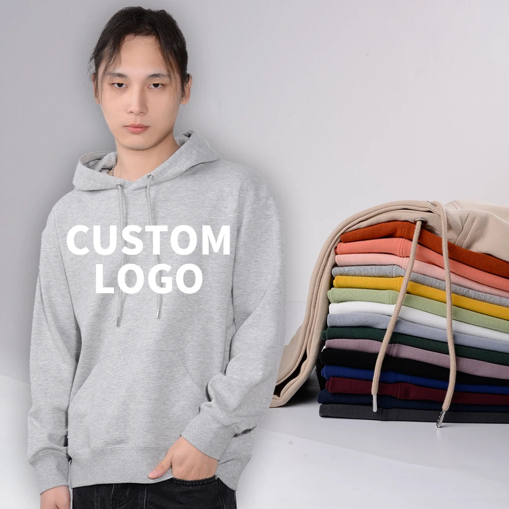 YinQu Winter Best Sellers Custom Logo Print Embroidered 280g  Loose Unisex Oversized Hoodies Plus Size Men's Hoodies