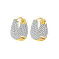 Latest Design Shining Round Cut Cubic Zircon Micro Pave Hoop Earrings Gold Plated Jewelry for Women Lady Costume Party Jewellery