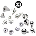 ASTM F136 Titanium Accessories Spot Set Internal & External Thread Cone Ball Stud Earrings Body Piercing Jewelry