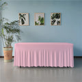 pink Stretch 6ft Table Skirt Spandex Tablecloth for Wedding Events MegaBDM