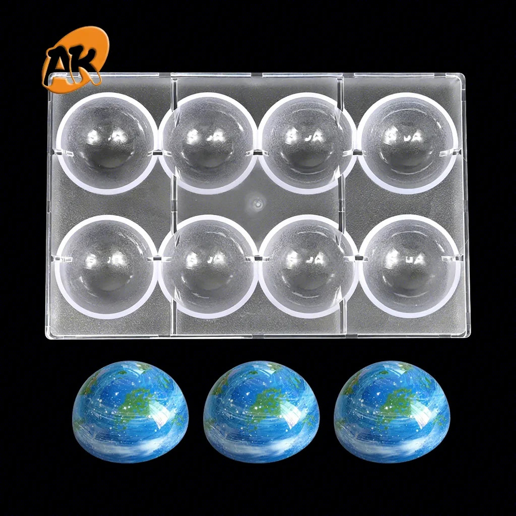 Wholesale Hemispherical Ball PC Polycarbonate Chocolate Bomb Mold Custom Plastic Candy Chocolate Sweet Tray Pastry Mould 1506c